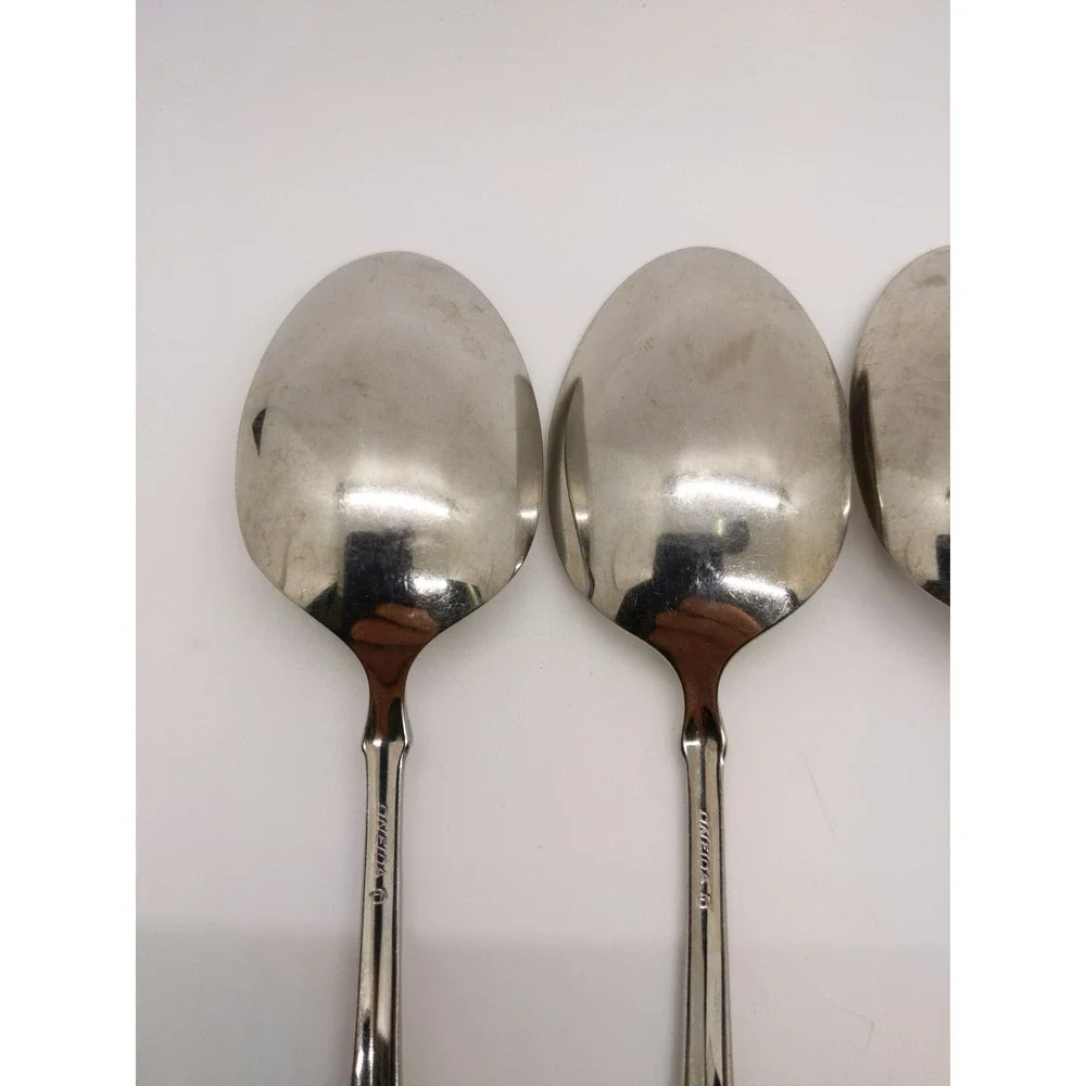Oneida Juilliard Tablespoons Set of 5 Silver Stainless Steel Flatware 7.25 Cubed